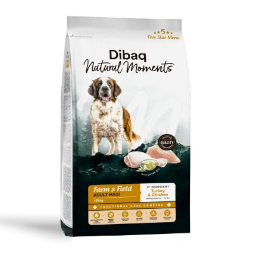 12 kg Dibaq Natural Moments Pienso Adult Maxi Pavo y Pollo para perro, , large Imagen numero 1